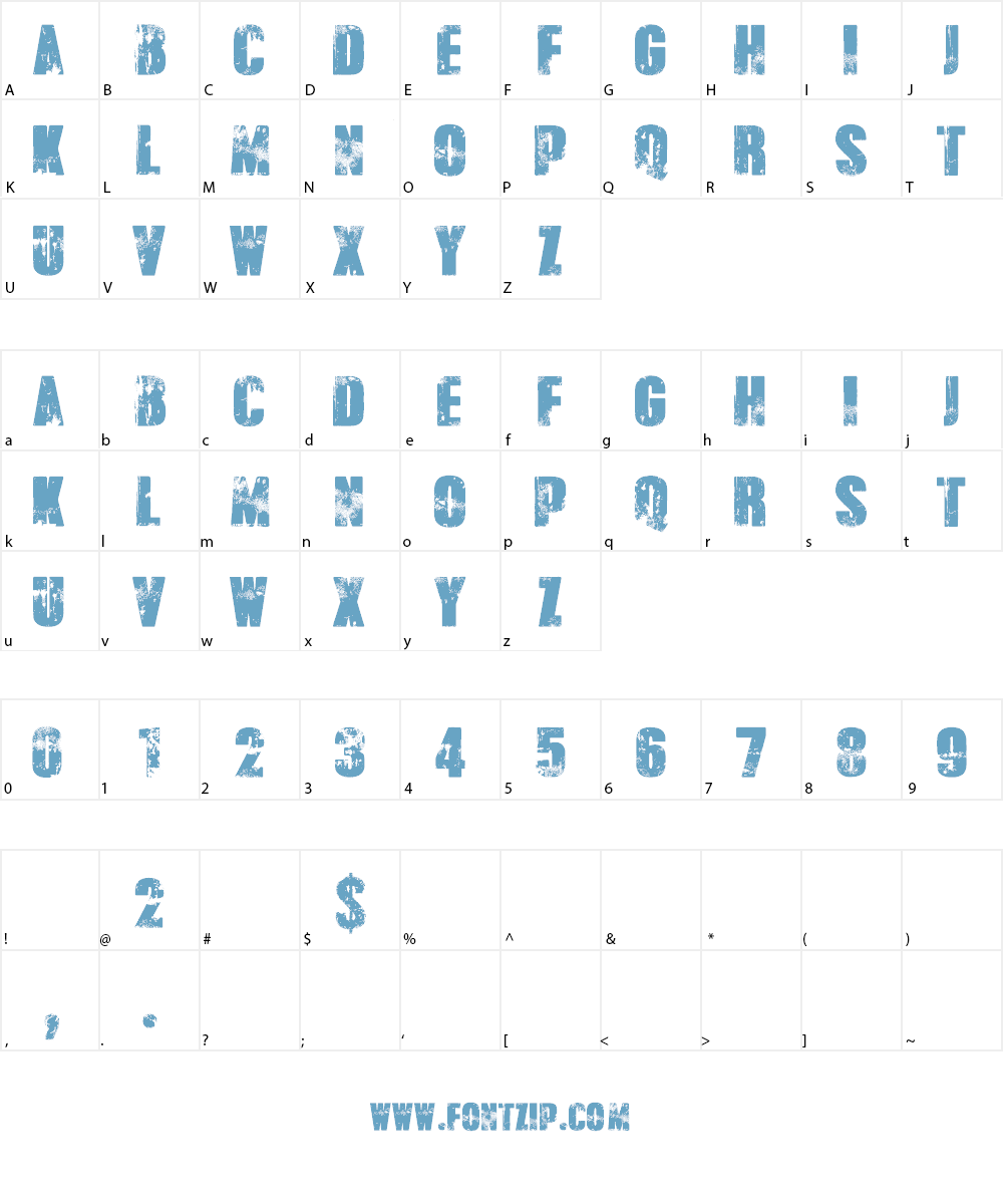 Broken Detroit Font Character